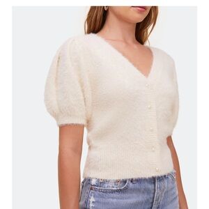 Eyelash Puff Sleeve Cardigan